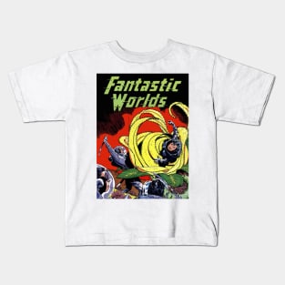 Fantastic Worlds: Retro Comic Book Cover Art Kids T-Shirt